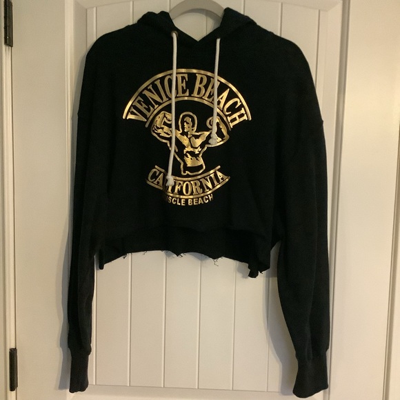 Reflex Tops - Venice Beach Black Cropped Hoodie
